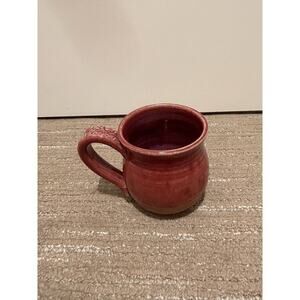 Vintage Mudworks Pottery JoAnne Stratakos Red and Purple Swirl Mug Signed USA